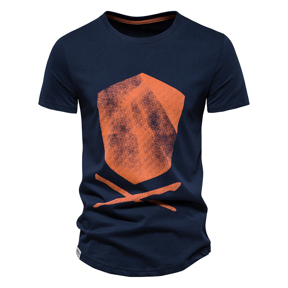 Herrer høj kvalitets T-shirt med moderne grafiktryk Stilla