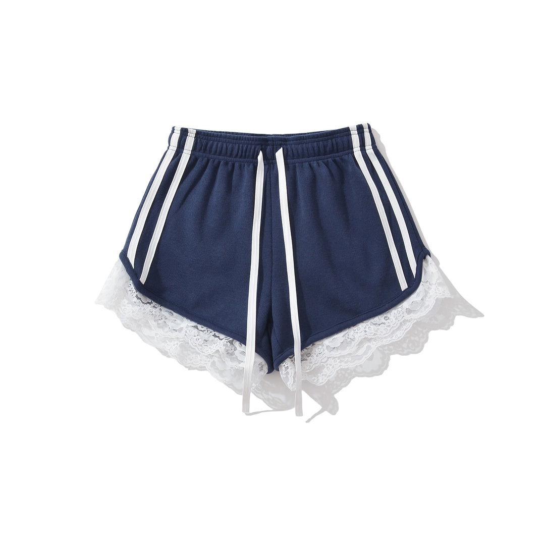 Dame sportlige shorts med spidsdetaljer og justerbar snor Stilla