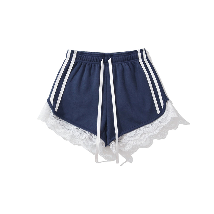 Dame sportlige shorts med spidsdetaljer og justerbar snor Stilla