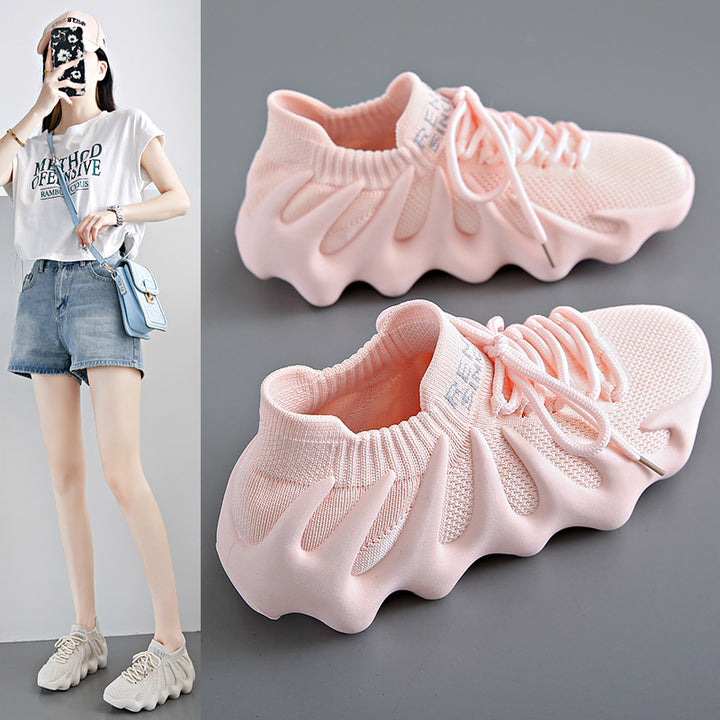 Dame Sporty trendy Sneakers med innovativt bølgedesign og åndbar strikkonstruktion Stilla
