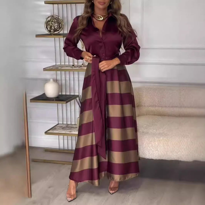 Dame Maxi-Overall med elegant ternet denim og figursyet snit Stilla