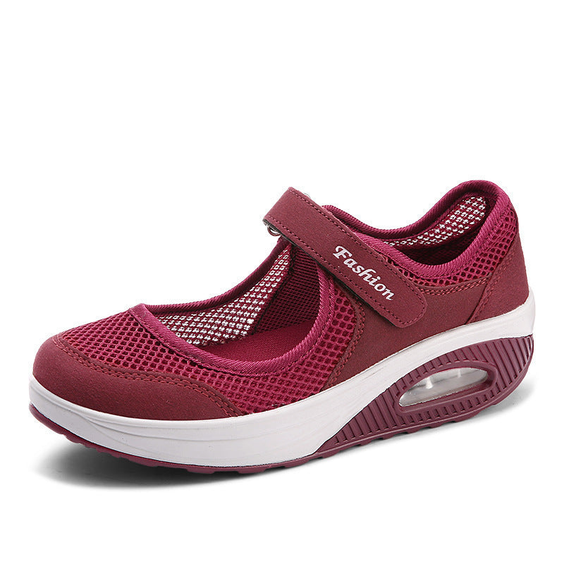 Dame Komfort-sneakers med åndbart mesh-overmateriale og velourblødt indvendigt foer Stilla