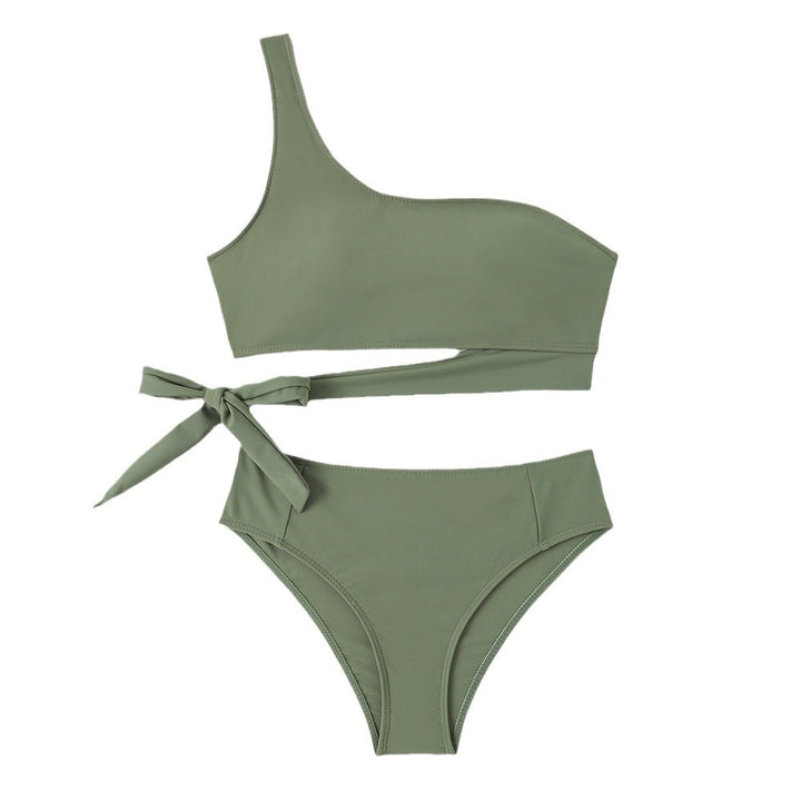 Dame asymmetrisk én-skulder bikini sæt Stilla 1750839435