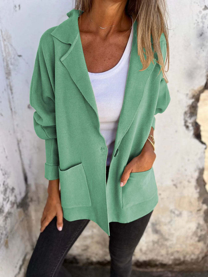 Dame Elegant Oversized Blazer med afslappet snit og praktiske lommer Stilla
