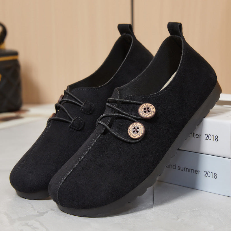 Femme Behagelige Nubuck Slippers med Justerbar Lukning Stilla