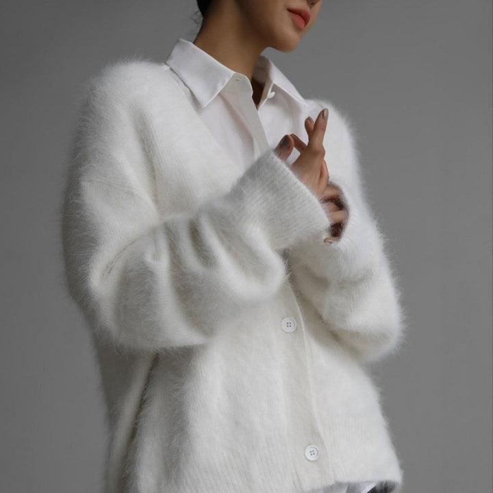 Damer hyggelig cardigan med voluminøse ærmer og elegante knapdetaljer Stilla