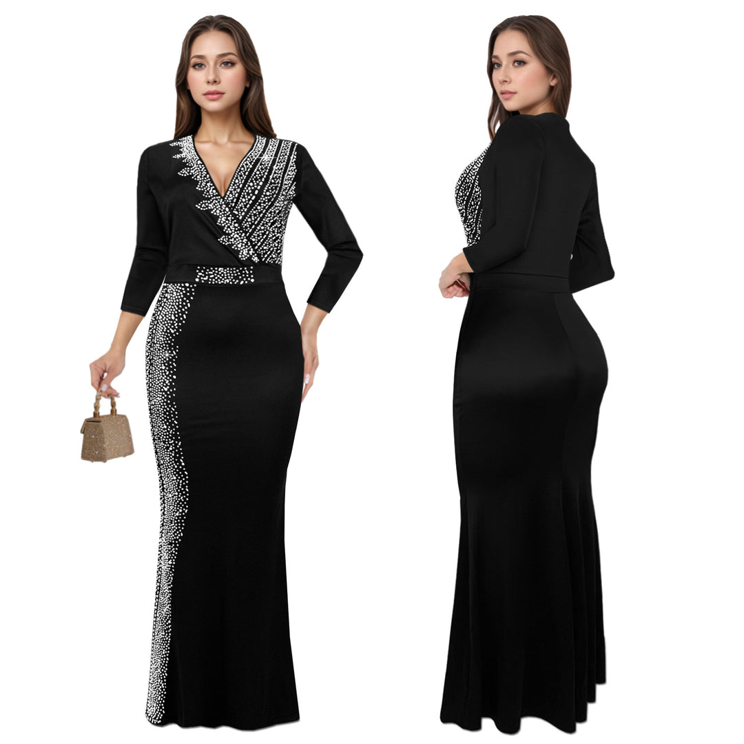 Dame Elegant Maxi-kjole med diskret strassdesign og elegant snit Stilla