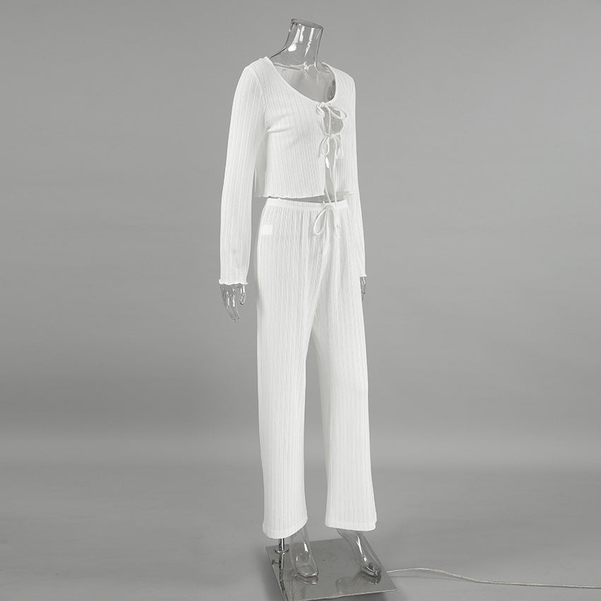 Dame luftig sæt med cropped top og løstsiddende bukser Stilla