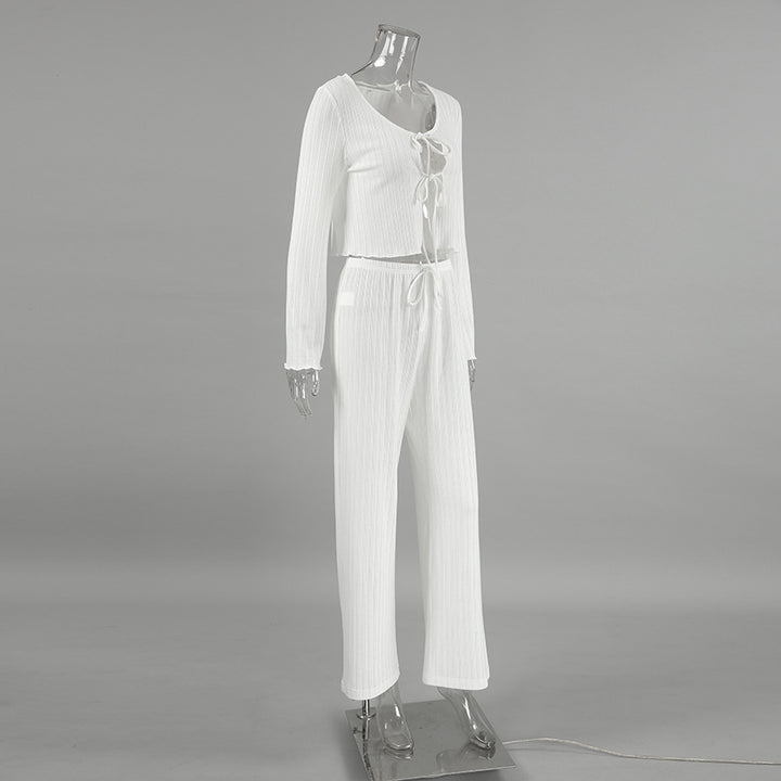 Dame luftig sæt med cropped top og løstsiddende bukser Stilla