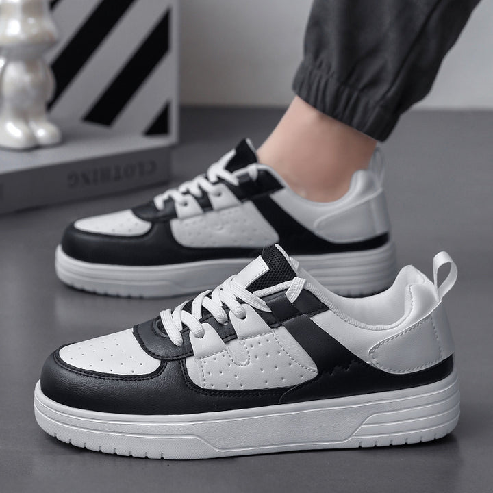 Unisex nan Plateausneaker i imiteret læder med åndbar mesh-tungeområde og stødabsorberende profilsål Skovae