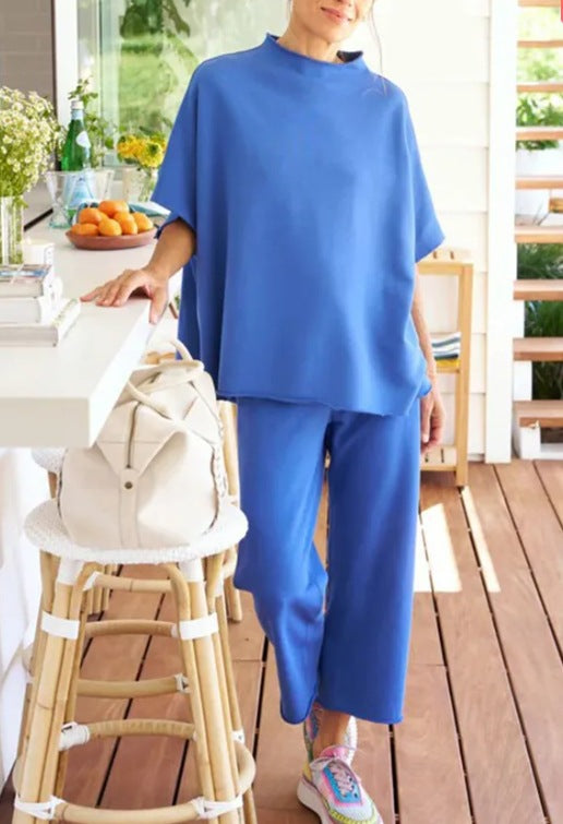 Dame Relaxed Fit Top og brede Bukser Sæt Stilla