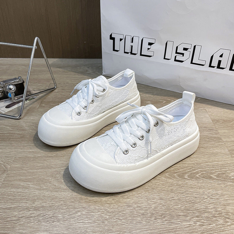 Dame Sneakers med åndbar overfladestruktur og farverig snøring Stilla