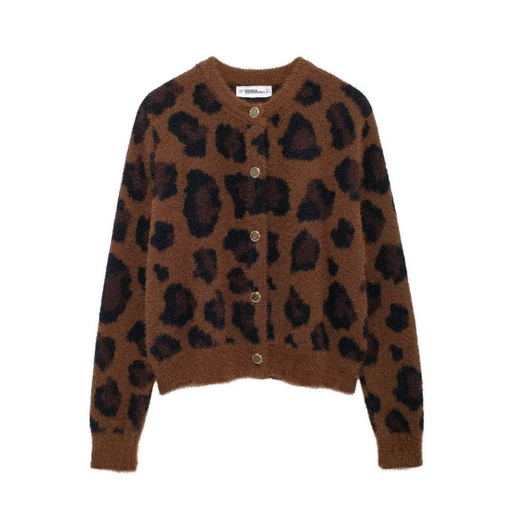 Damer Cozy Leopard Sweater Stilla