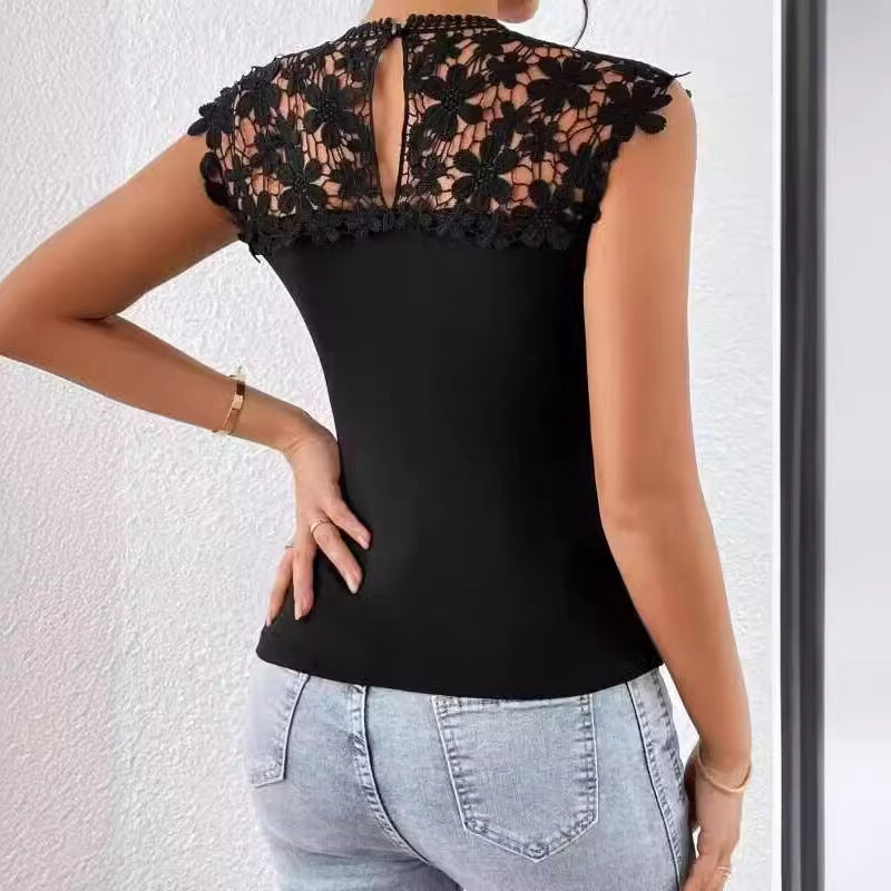 Dame Floral Spids-Detalje Bodysuit Stilla