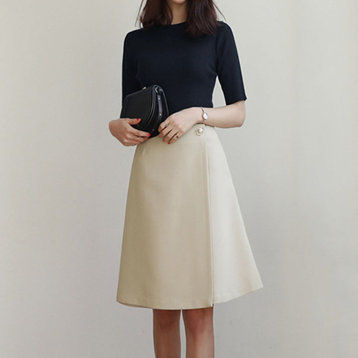 Dame A-linie nederdel med elegant drapering Stilla