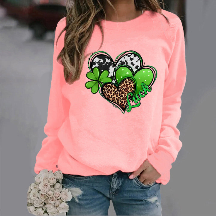 Kvinders sweatshirt med kreativ hjerte-design og iøjnefaldende motiv Stilla