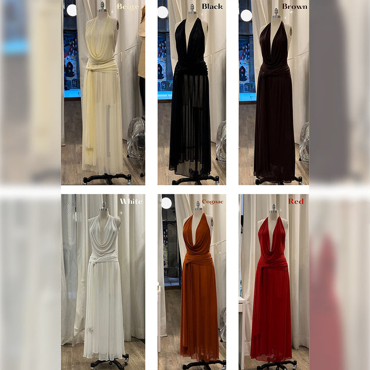 Femme Elegant Draperet Maxikjole Stilla