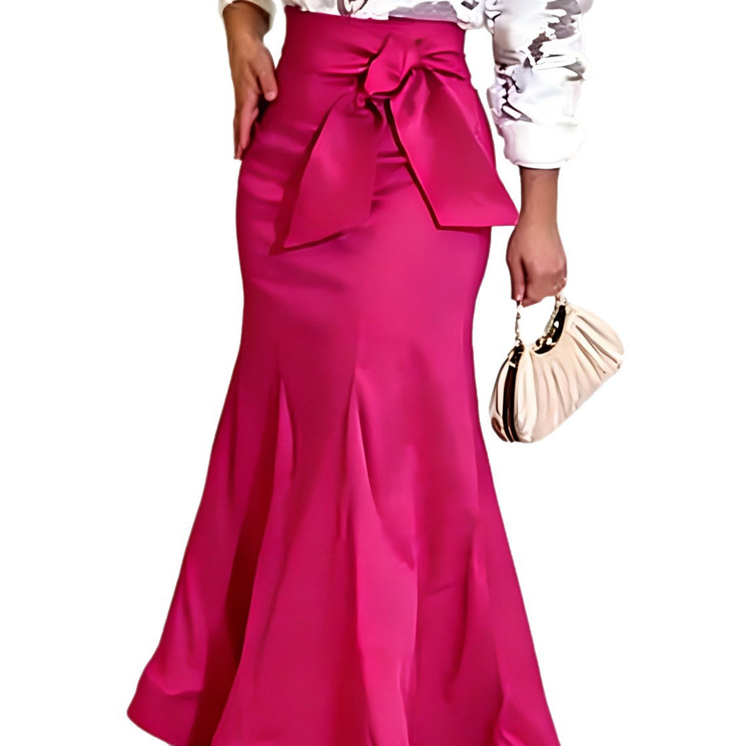 Dame Elegant Maxi-Nederdel med voluminøst Sløjfe-Detail Skovae