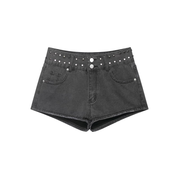 Dame jeans-shorts med dekorative nitter Skovae
