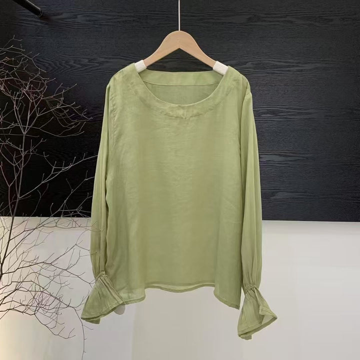 Femme Flowing Langærmet Bluse Stilla