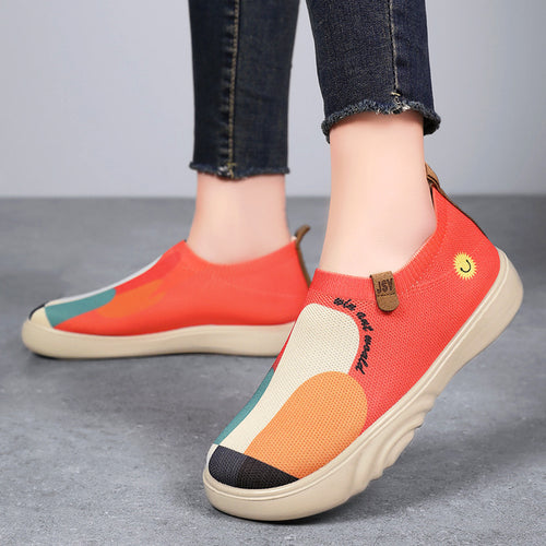 Femme Slip-On Kunstnerisk Design Sneakers Stilla