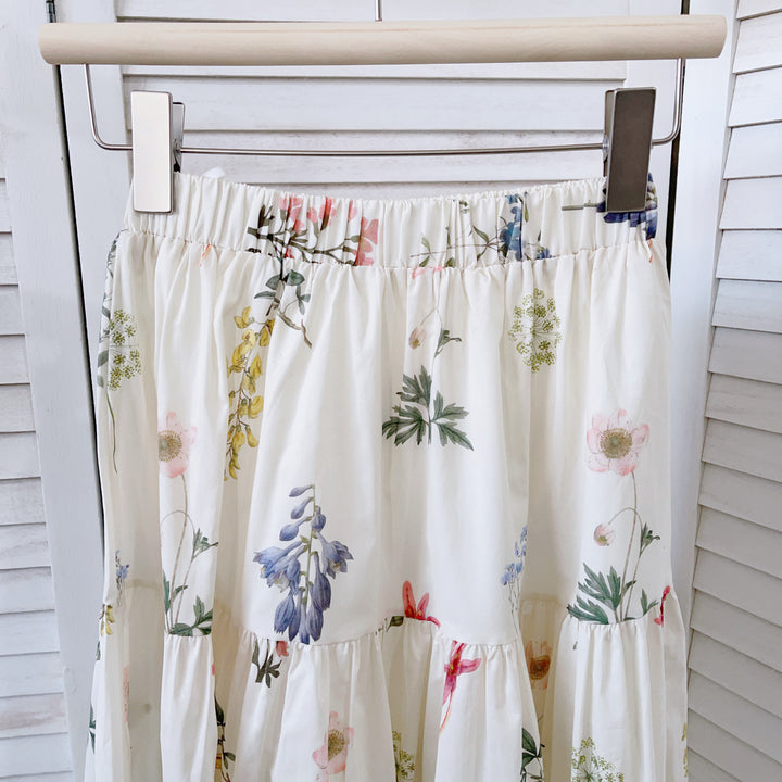 Dame Floral Trappe Midi Nederdel Stilla