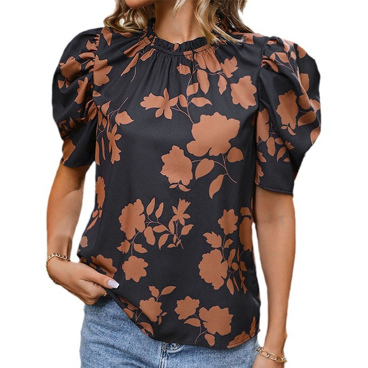Femme Puff Ærmel Floral Bluse Stilla