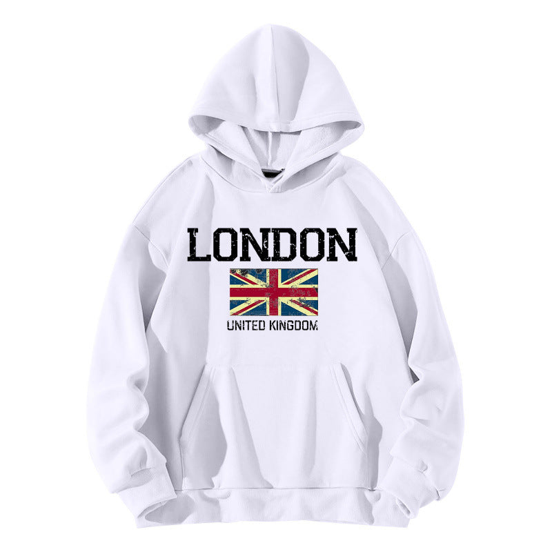 Kvinders hoodie i urban London stil med kængurulomme og komfortabel pasform Skovae