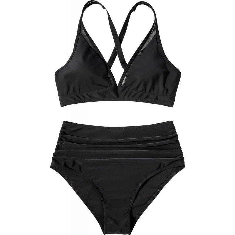 Dame bikini-sæt med modigt dyreprint og bicolor-design Skovae