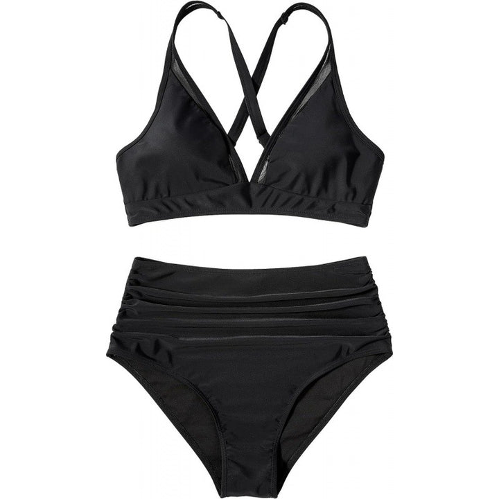 Dame bikini-sæt med modigt dyreprint og bicolor-design Skovae