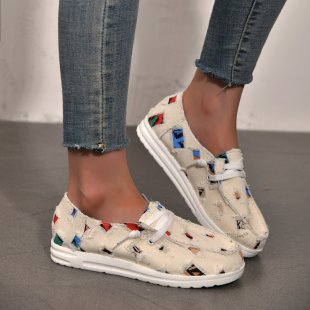 Dame moderigtige Slip-On Sneakers med farverigt motiv Stilla