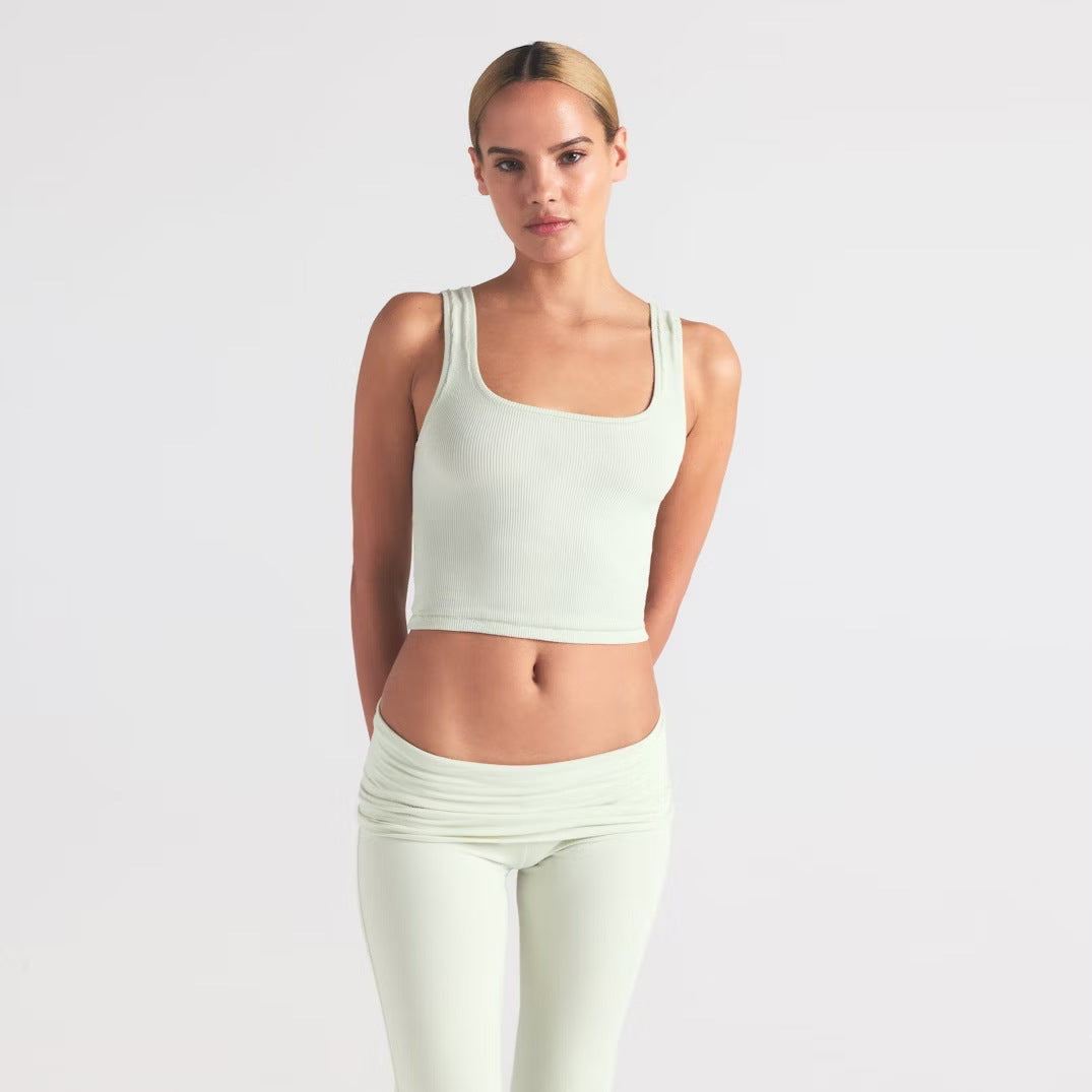 Dame Ribstrik Sport Crop Top Stilla