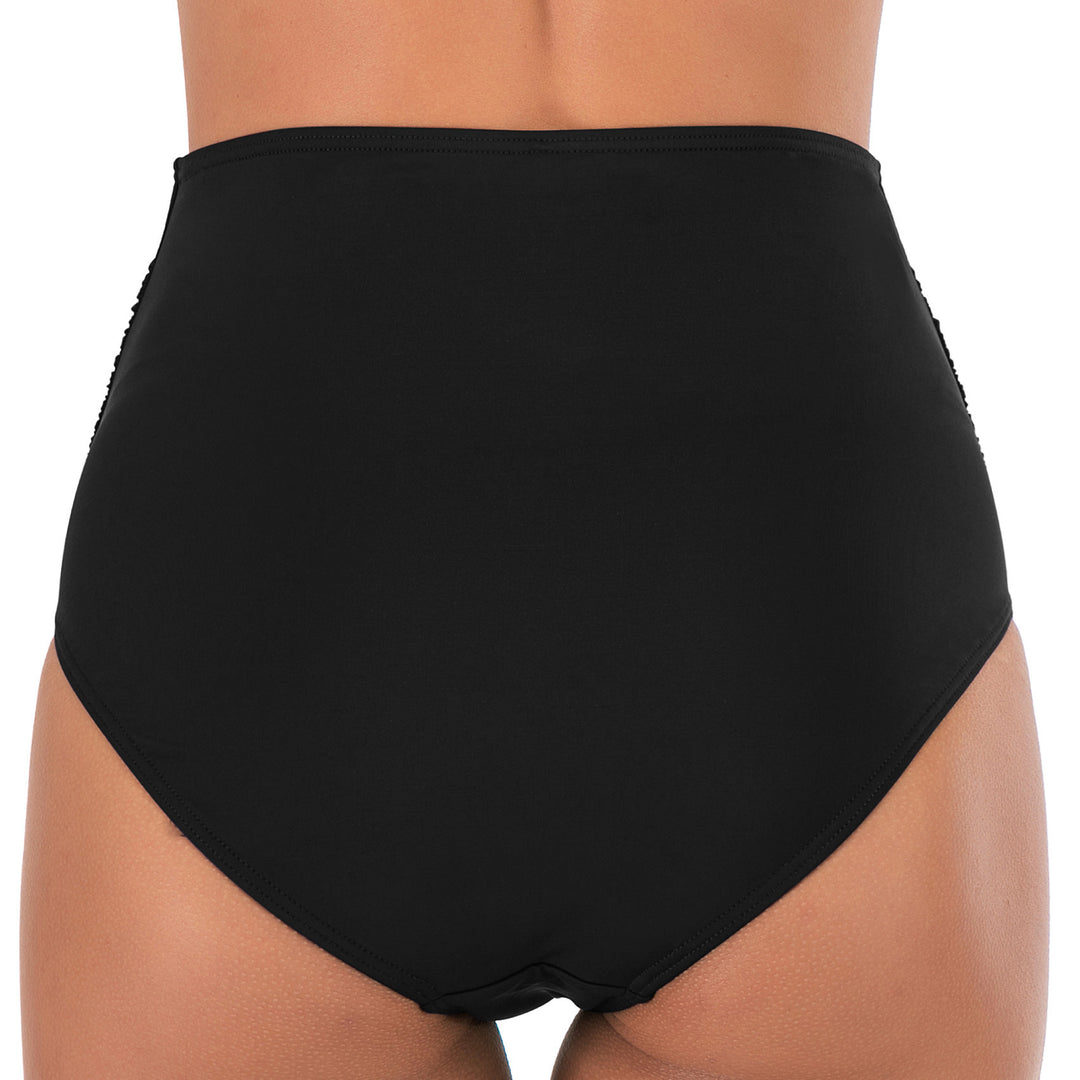 Dame højtaljede badshorts med moderne rynkeelement Stilla