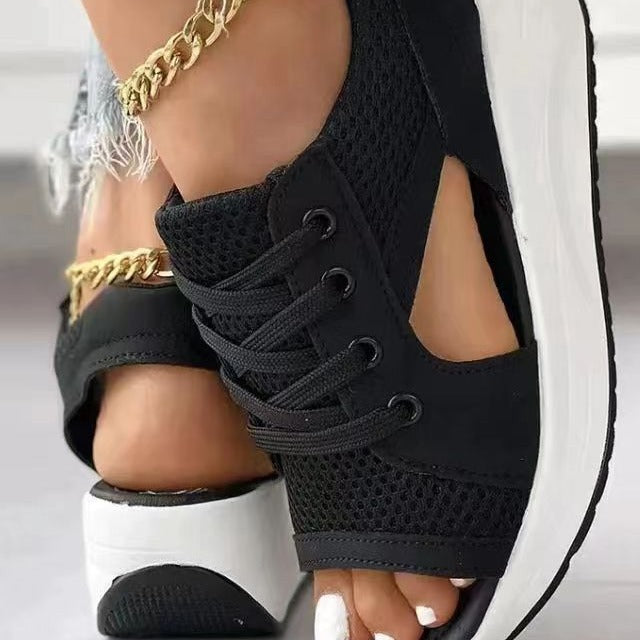 Dame Sporty Sandaler med luftige Mesh-indsatser og behagelig plateau Stilla