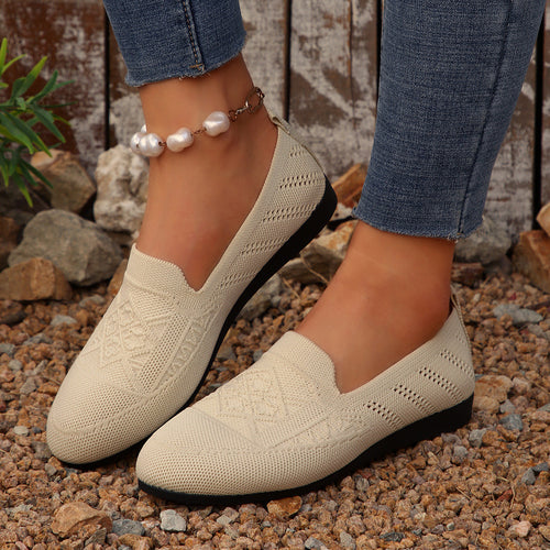 Dame behagelige Slip-On Ballerinas med åndbart strik-overmateriale og komfortabel sål Stilla