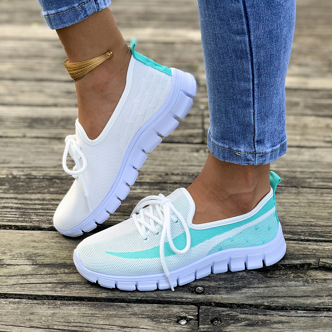 Dame lette og åndbare sneakers med trendy snørebånd Stilla
