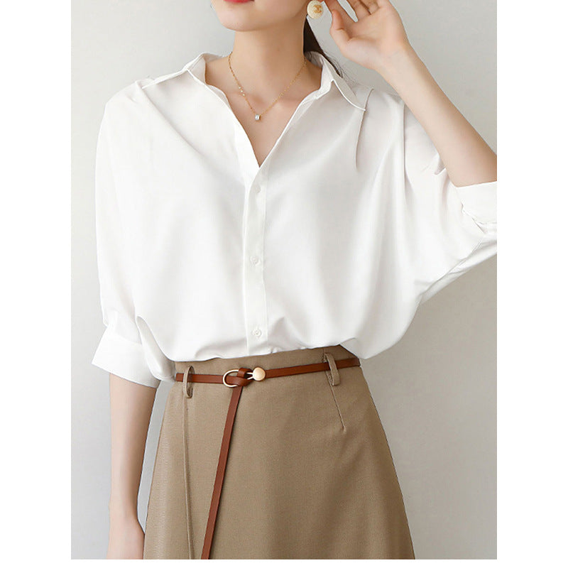 Dame Oversized Bluse med elegante ærmer og kvalitetsstof Stilla