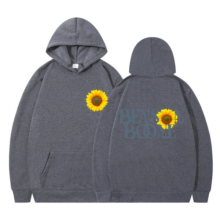 Kvinders hoodie med unikt solsikke design og komfortabel pasform Skovae