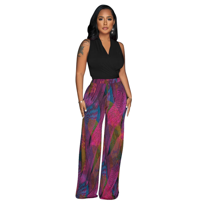 Dame Elegante Jumpsuit med indviklet overdel og bredt ben Stilla