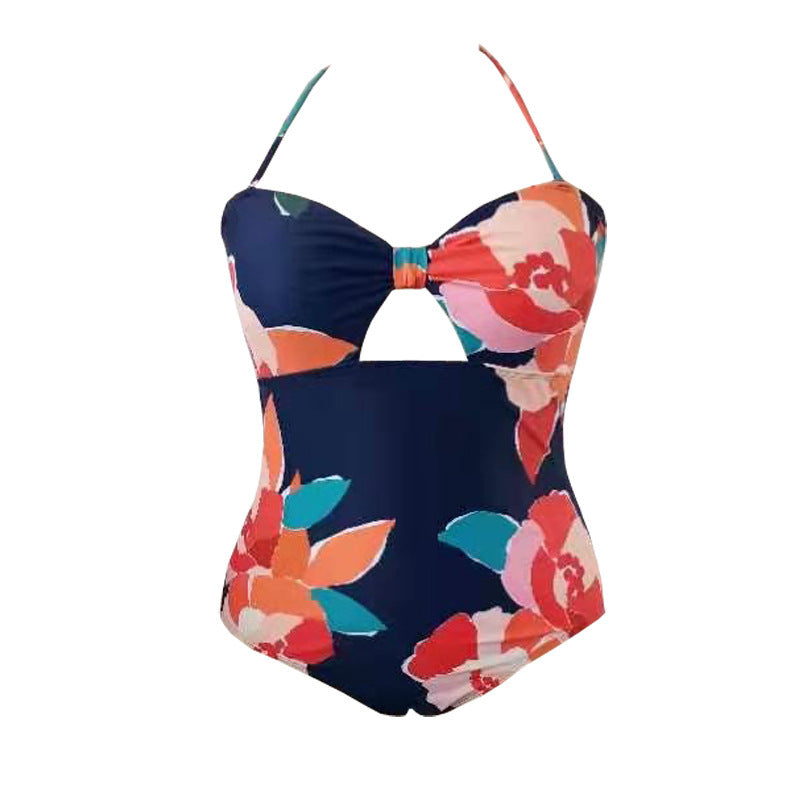 Dame Eintelt Badebadedragt med floral cut-out design Skovae