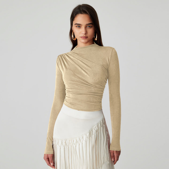 Damer Raffineret Langarmshirt med elegant Wickeldesign Stilla