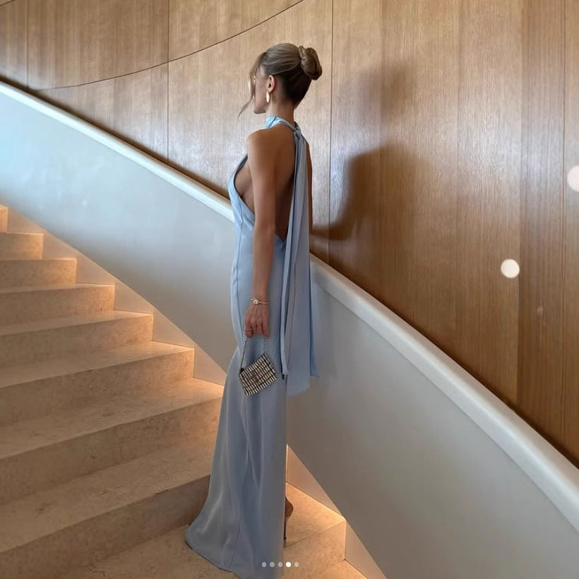 Femme Elegant Højkrave Aftenkjole Stilla