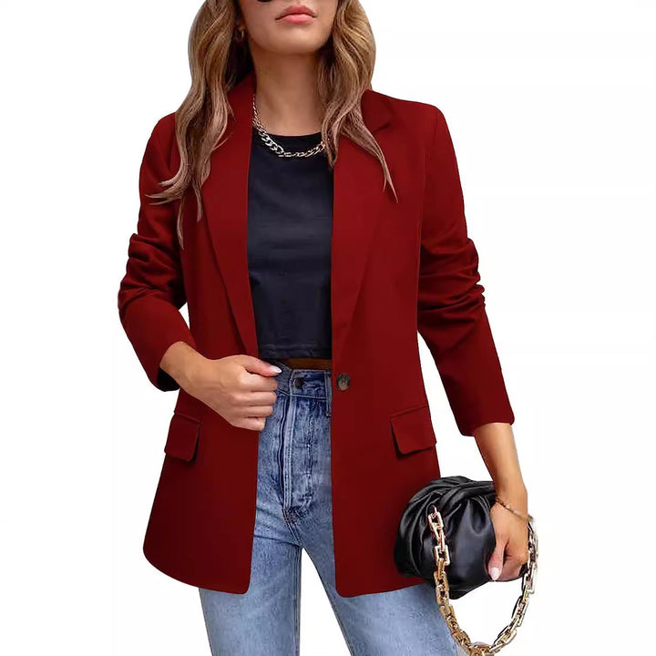 Dame trendy blazer med figursyet snit og store lommer Stilla