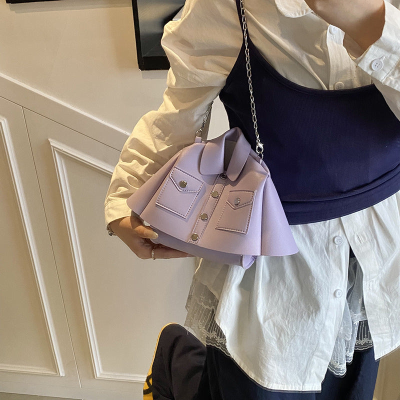 Femme Chic Fauxlæder Mini Jakke Håndtaske Stilla