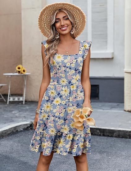 Kvinder Floral Lagdelt Midi Kjole Stilla