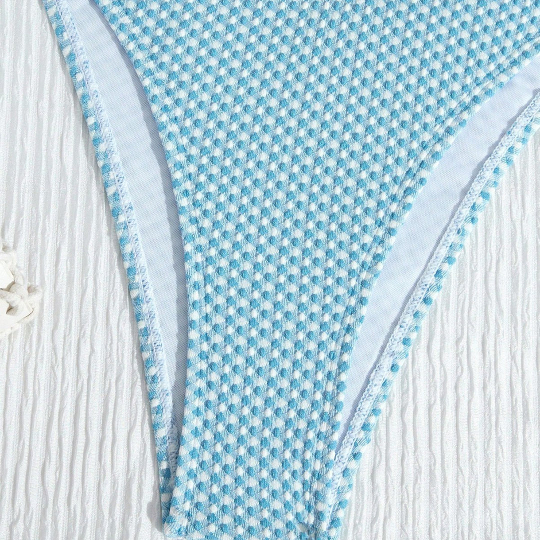 Dame Bikini-sæt med trendy ternet mønster og behagelige brede stropper Stilla