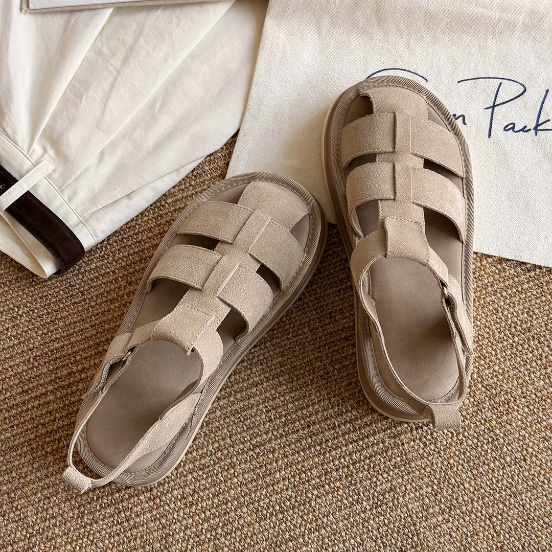 Femme Suede Krydsremme Plateau Sandaler Stilla
