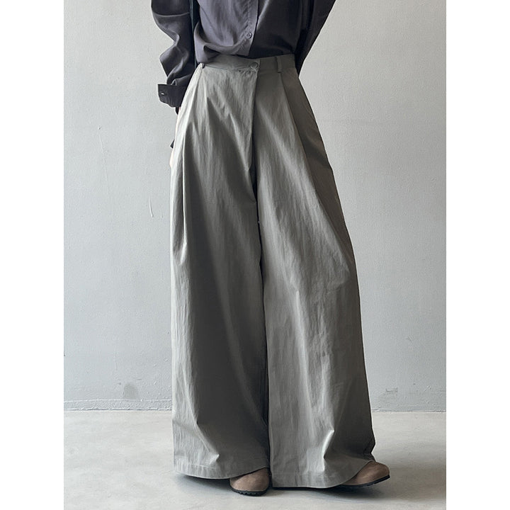 Dame bred Culotte-bukser med elegante foldedetaljer og høj talje pasform Stilla