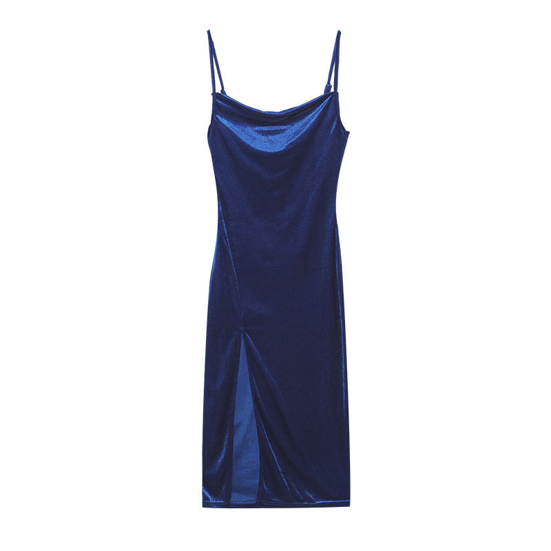 Dame iriserende Slip-Midi-kjole Stilla