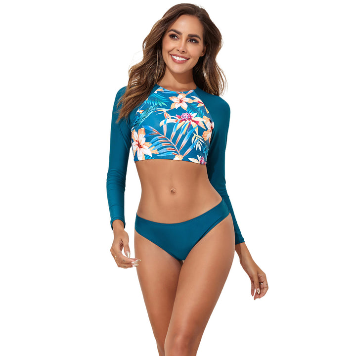 Dame Sporty Longsleeve Bikini-Sæt Skovae